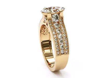 marquise fancy ring 3D print model