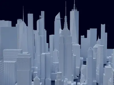 Low poly Buildings unique kitbash bundle 3D model