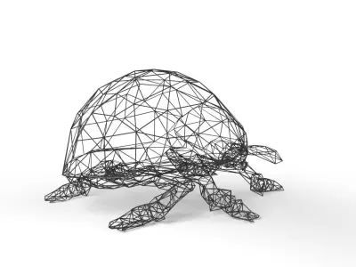 Ladybird Wireframe Low-poly 3D model