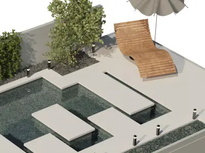 landscaping and pool design 3D model