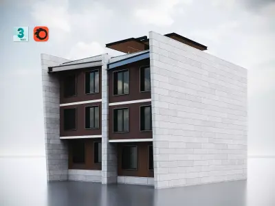 Modern Residential Building 017 3D model