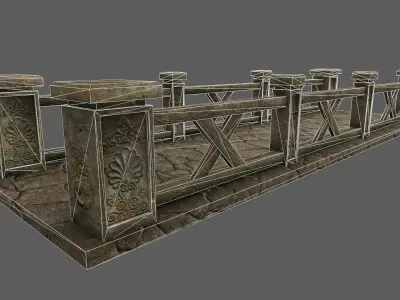 bridge 3 stone Low-poly 3D model
