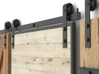 Sliding barn doors 3D model