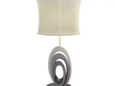 Polished Silver Oval Base Reading Lamp 3D model