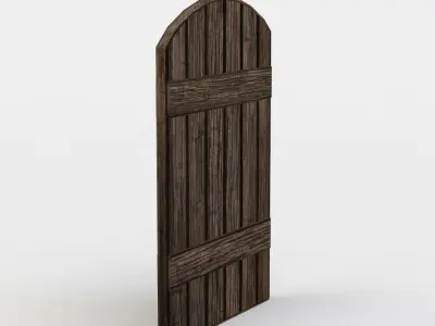 Wooden door Low-poly 3D model 18