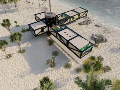 Casa Scene- Beach villa-Modern House 3D model 3