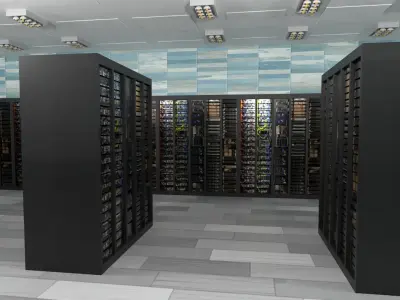 Data Communication Server Room Low-poly 3D model