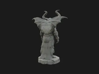 Stone Monster Statue Game-Ready Low-poly 3D model