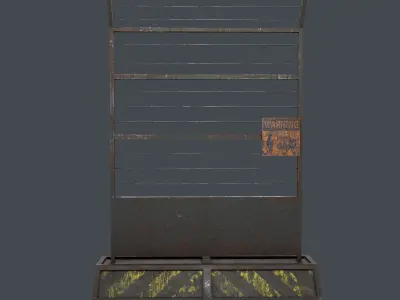 Concrete RoadBlock Barrier Barricade 3D model