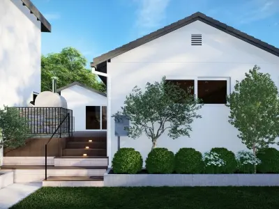  3D Exterior Scene 3D model design garden and landscape 3D model 6