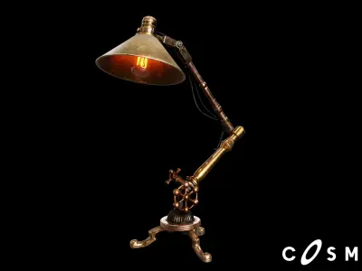 Steampunk Table Light Low-poly 3D model