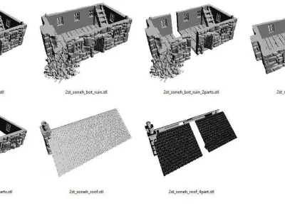 Middle age buildings SET -STL Files- 3D print model