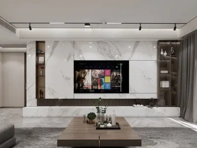 Livingroom Interior 3D model-11 3D model