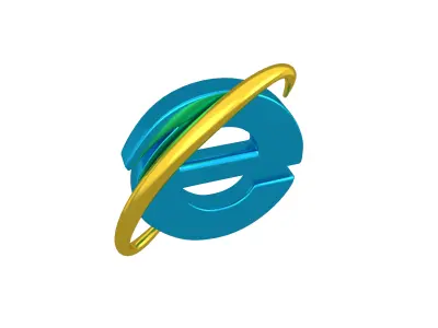 Internet Explorer Logo v1 007 Free low-poly 3D model
