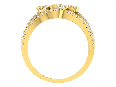 Light Weight Yellow Gold Diamond Ring  -EZ R-169 3D print model