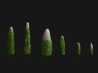Obelisk Set - Ivy Low-poly 3D model