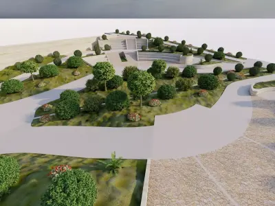 public park-Private Park Landscape 3D model