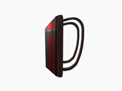 SciFi Backpack E08 Black Red - Fashion Character Design Low-poly 3D model