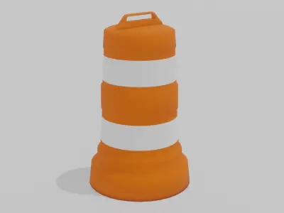 Traffic Barrel Low-poly 3D model