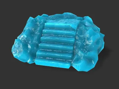 stairs stone 10 Low-poly 3D model