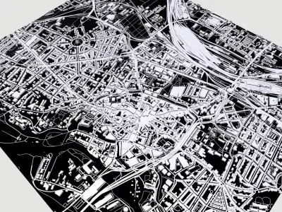 Cityscape Halle Germany 3D model