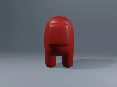 Among Us Red Impostor Animated Rig Low-poly 3D model
