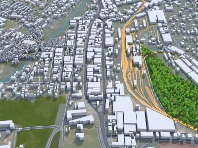 Limbe Blantyre Malawi 25km Low-poly 3D model