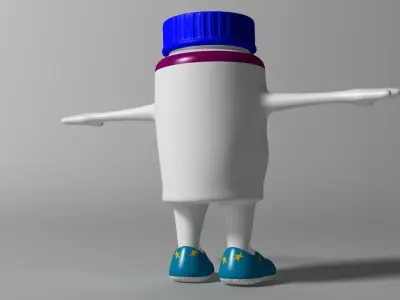 Cartoon Covid Killer RIGGED and Animated Low-poly 3D model