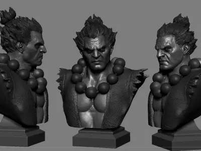 Akuma Bust-Street Fighter 3D print model