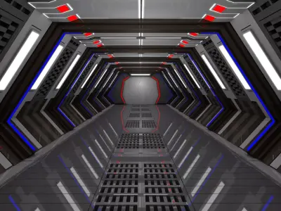 Sci Fi Corridor  3D model 15