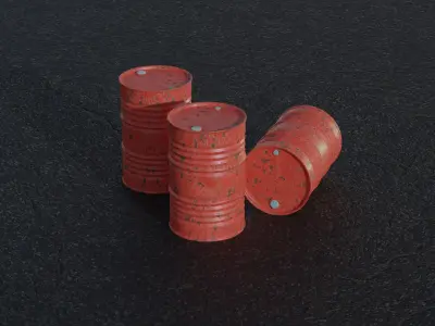 High Poly and Low Poly Barrel Game Assets Low-poly 3D model
