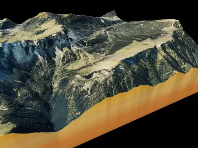 Seceda Mountain 3d model terrain 3D model