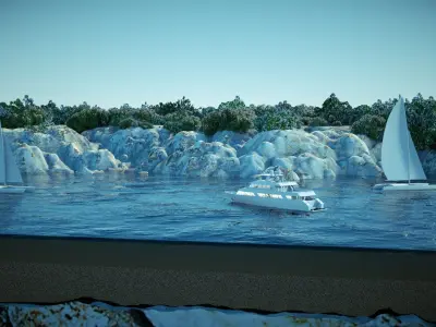 A realistic mini island terrain 3D model