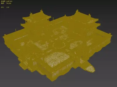  courtyard snow scenery 3D model