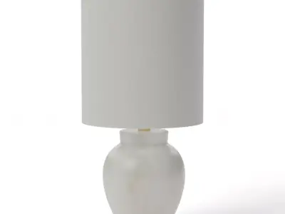 Salas Sculptural Table Lamp - Matte White Minimalist Lighting Low-poly 3D model