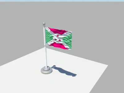 Burundi Flag 3D model