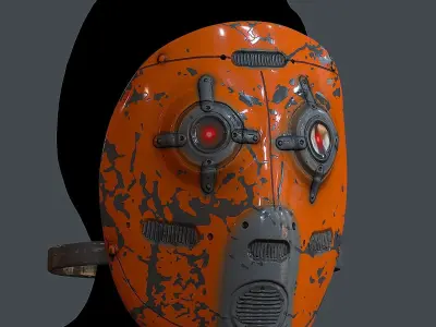 Gas mask helmet 3d model scifi Low-poly  Low-poly 3D model 489