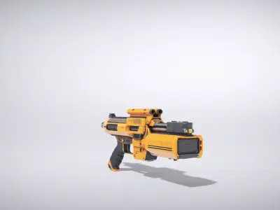 Portable Railgun with Ceramic Insulators Low-poly 3D model