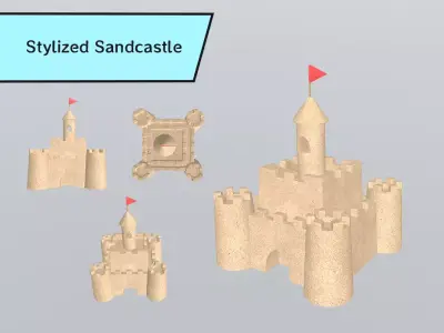 Stylized Sandcastle 3D model