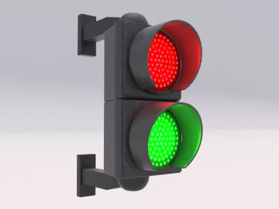 Traffic Light 02 Low-poly 3D model