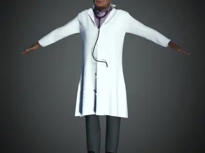 Asian Doctor rigged 3D model 3D model