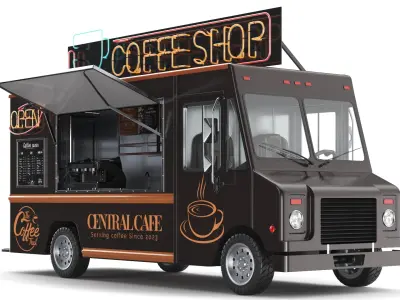  Detailed Coffee Truck And Cart 