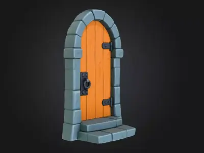 Medieval Wooden Door Low-poly 3D model order