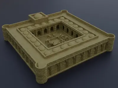 Desert Caravanserai Tabletop Terrain 28 mm 3D print model