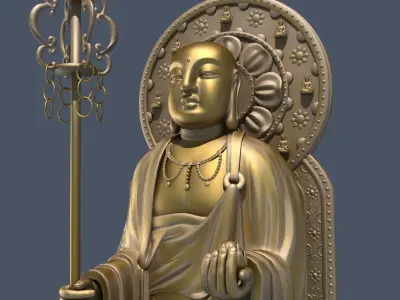 3D Models Ksitigarbha Bodhisattva Buddha Statue 3D model