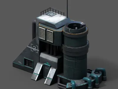 Scifi exterior skyscraper sci fi scifi cyberpunk bildings  Low-poly 3D model