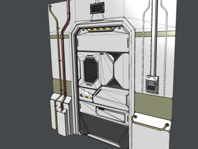 Lab Sci Fi Door Low-poly 3D model