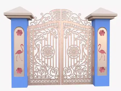 Ornamental Metal Gates Collection Low Poly PBR 3D Assets 3D Model Pack