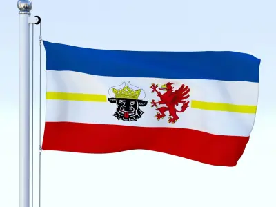 Animated German Flag Pack 3D model