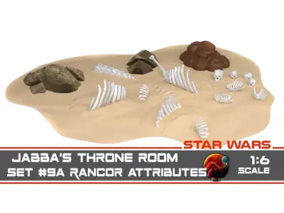 Jabbas Throne Room - Set 9a - Rancor Cave Attributes 1-6 scale Free 3D print model